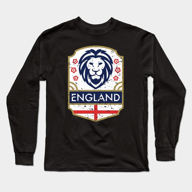 England Lion Alternative Emblem Long Sleeve T-Shirt by Mandra